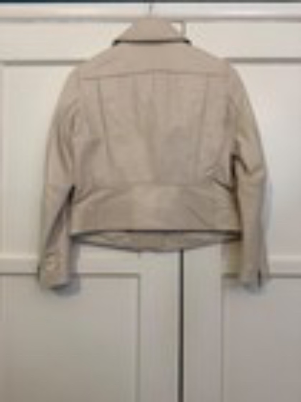 NWOT Banana Republic Leather Moto Jacket,‎ Cream Petite Medium - Picture 4 of 5
